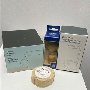 A Classic Shaving Set with Brush Stand and Mug